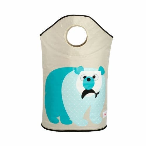 3 Sprouts 3 Sprouts Laundry Hamper - Polar Bear Blue Earthlets