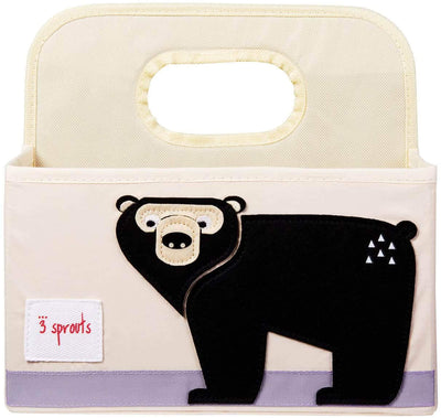 3 Sprouts Baby Nappy Caddy - Organiser Basket for Nursery Colour Name: Bear furniture storage Earthlets