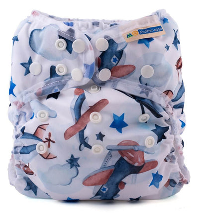 Mother-ease Wizard Uno Organic Cotton - One Size Colour: Flight Size: OS reusable nappies Earthlets