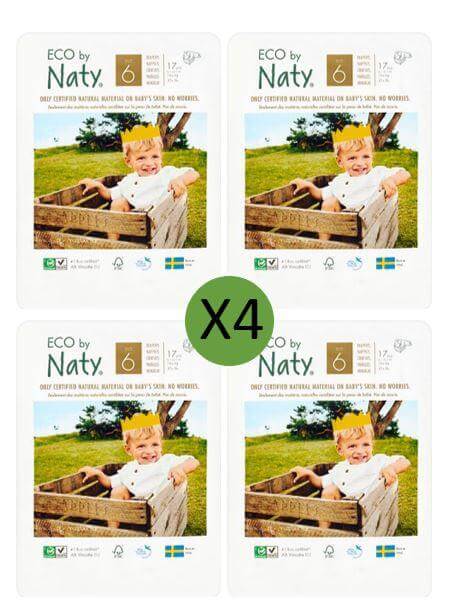 Naty Size 6 Nappies - 17 pack Multi Pack: 4 disposable nappies size 6 Earthlets